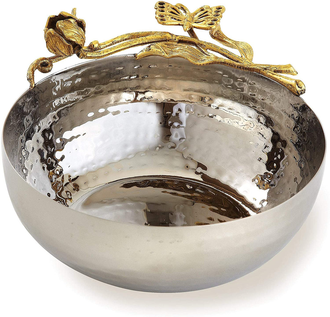 Gold Butterfly Bowl 6" Diameter Metal 1