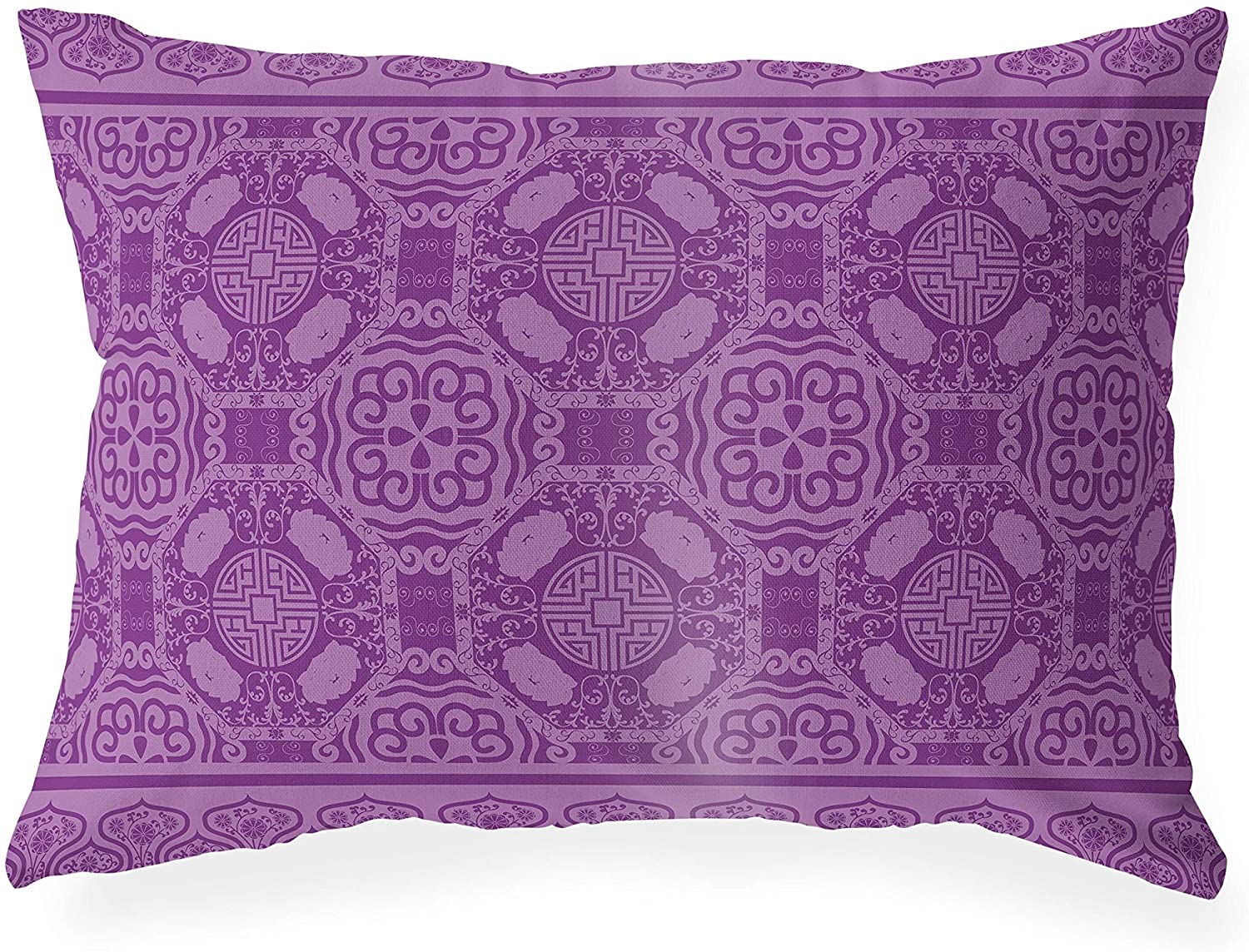 UKN Purple Overdye Lumbar Pillow Purple Geometric Global Polyester Single Removable Cover