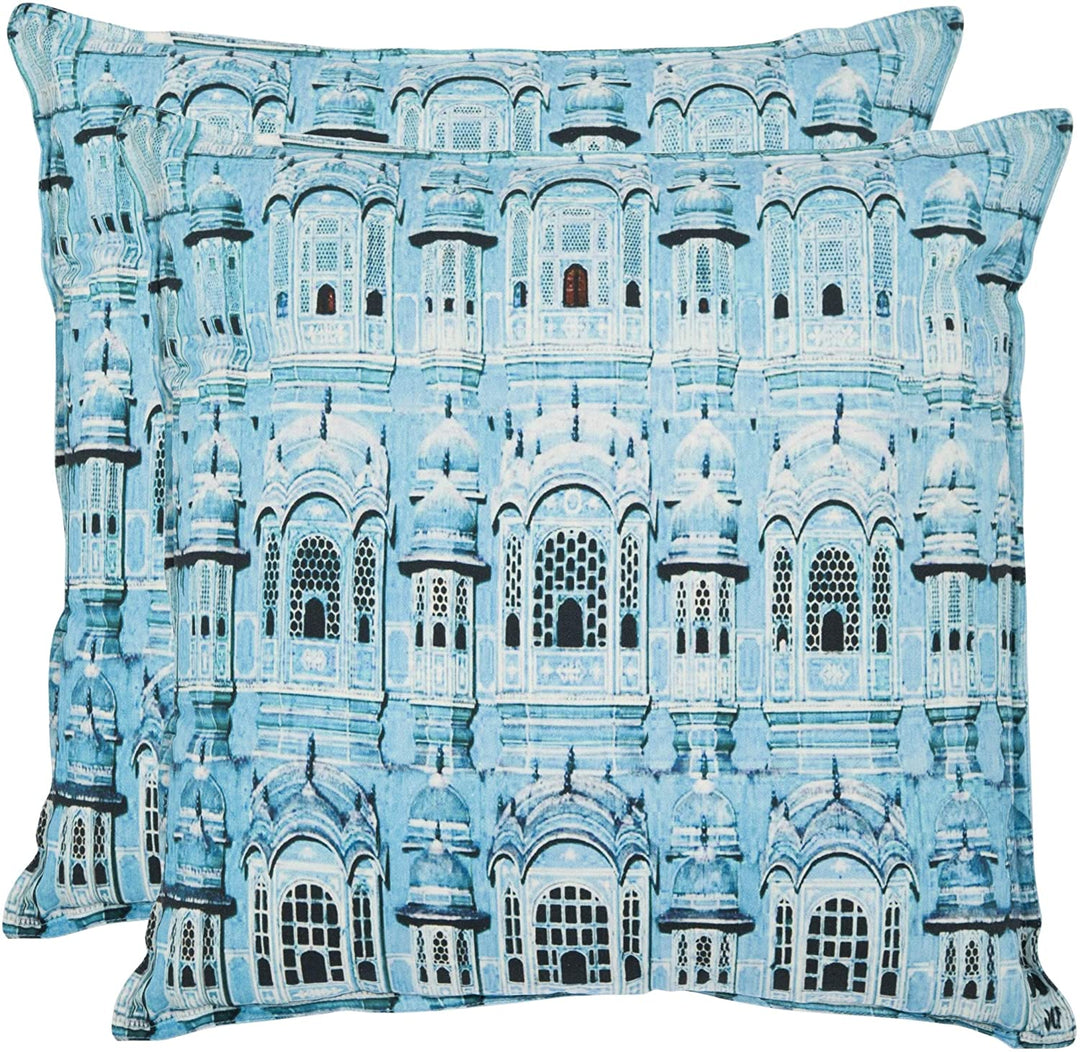 20 inch Turquoise Decorative Pillows (Set 2) Blue Graphic