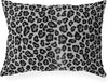 Leopard Black Indoor|Outdoor Lumbar Pillow 20x14 Black Animal Modern Contemporary Polyester Removable Cover
