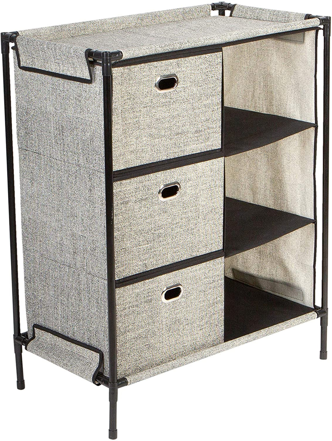 6 Grid Storage Organizer Black 24 4"x 13 8"x 31 1" Fabric Metal Finish - Diamond Home USA