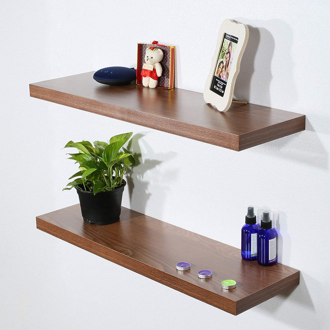 Set 2 Modern Contemporary Jd Walnut Floating Shelf 31 59 251