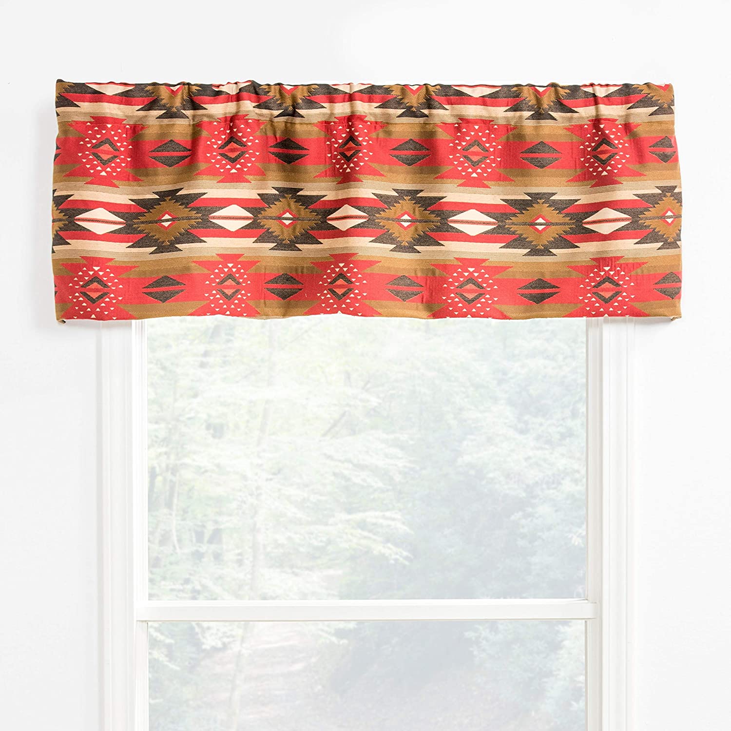 Aztec Tailored Valance Color Geometric Rustic 100% Synthetic Lined