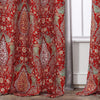 MISC Peacock Floral Pattern Blackout Window Curtain Grommet 2 Layers Panels 52'' Width X 84'' Length Red Animal French Country Polyester Thermal