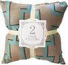 Bronze Silk Geometric Throw Pillows (Set 2) Brown Modern Contemporary Shabby Chic Transitional Polyester Two