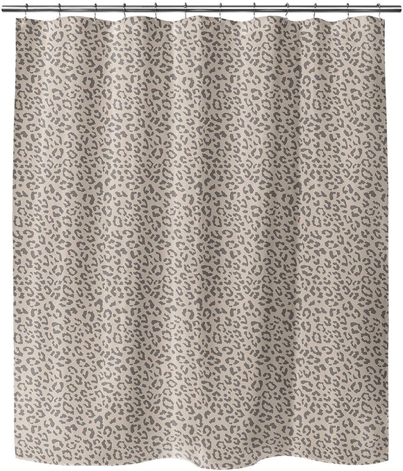 Leopard Beige Shower Curtain Animal Modern Contemporary Polyester