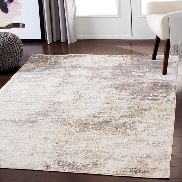 Beige Brown Abstract Area Rug 2' X 3'3