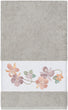 Turkish Cotton Floral Vine Embroidered Light Grey Bath Towel Terry Cloth