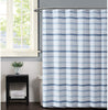 Unknown1 Waffle Stripe Shower Curtain Blue Striped Casual Polyester