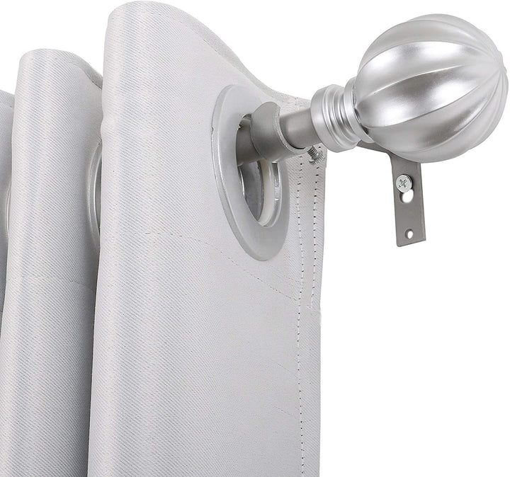 Curtain Rod Decorative Ball Finial 28 48" Nickel Metal - Diamond Home USA