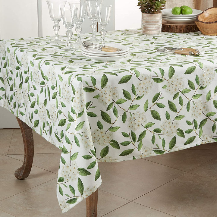 Floral Design Square Tablecloth 55" Green Modern Contemporary Polyester