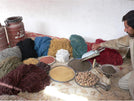 Handmade Wool Rug (India) 5' X 7' Pink Yellow Geometric Oriental Modern Contemporary Rectangle Natural Fiber Latex Free