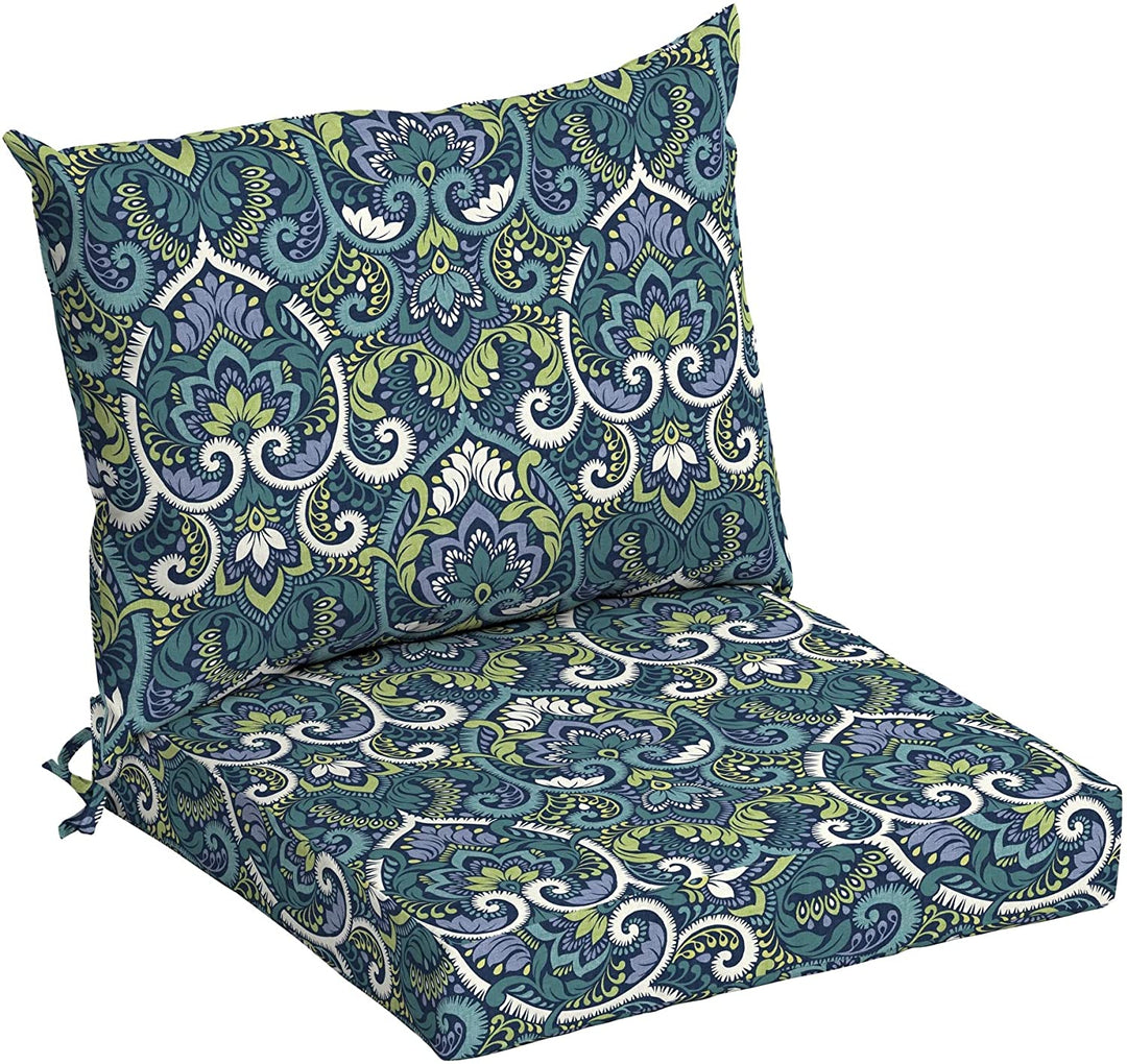 21 X Dining Chair Cushion Set L W 4 H Blue Damask Bohemian