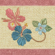 Turkish Cotton Floral Vine Embroidered Tea Rose Hand Towel Pink Terry Cloth