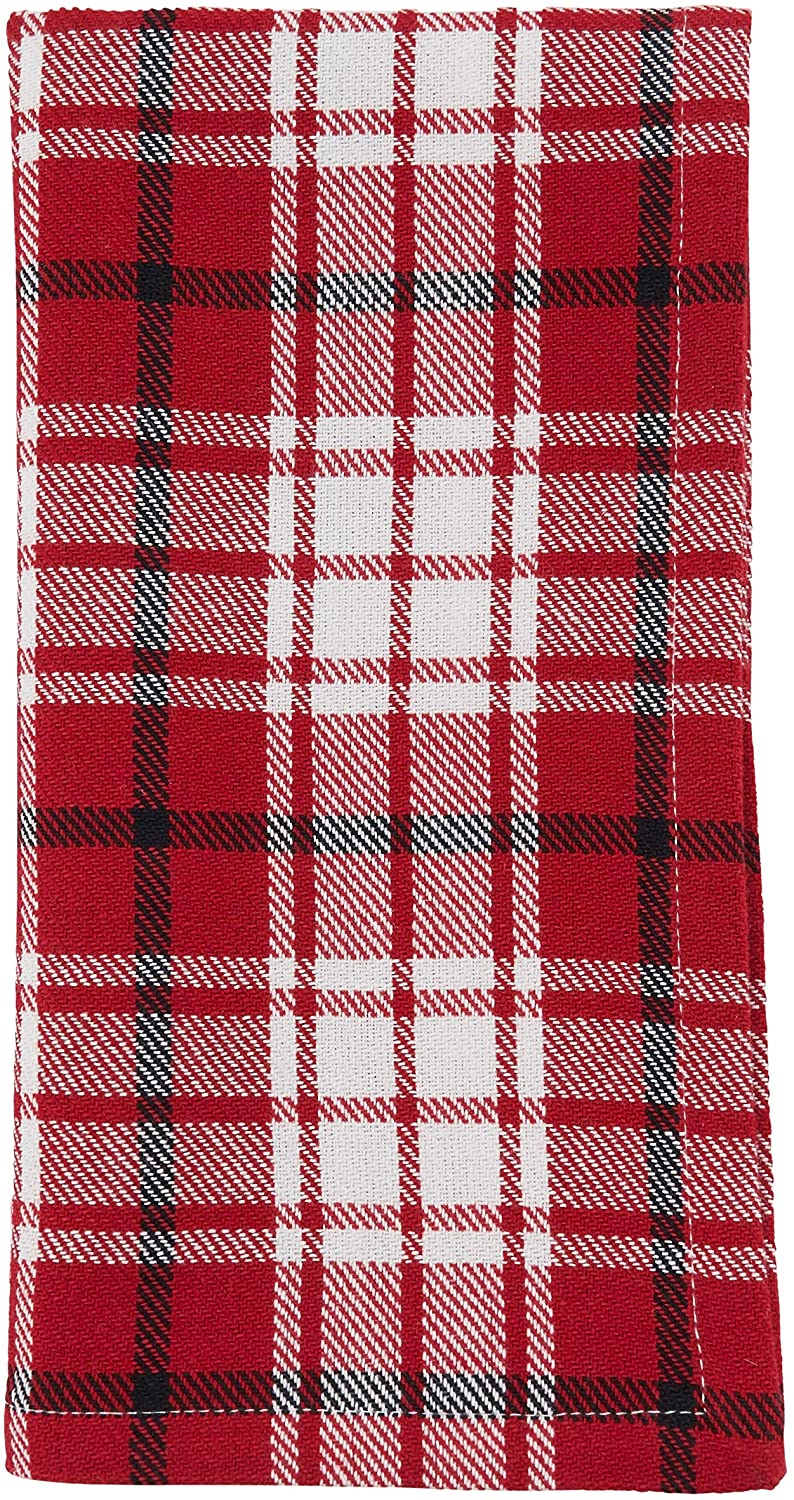 Table Napkins Small Plaid Design (Set 4) Red Square