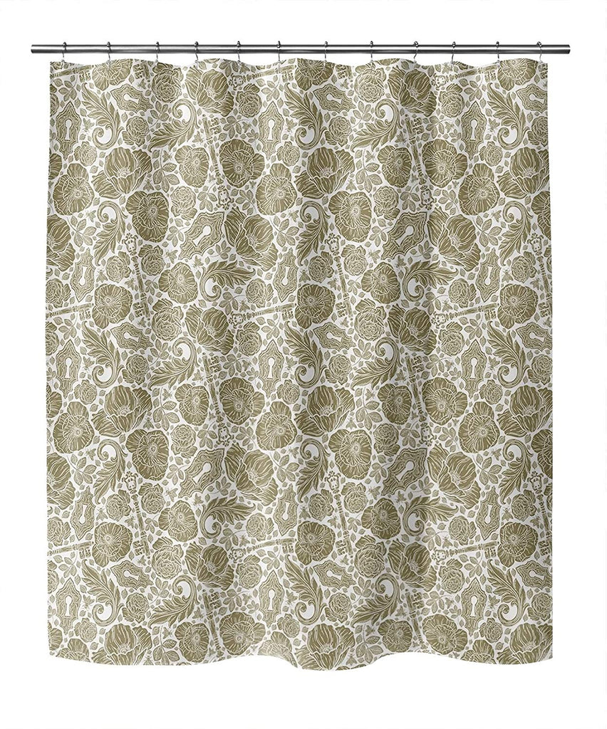 MISC Brown Shower Curtain by 71x74 Brown Floral Cottage Polyester