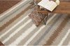 Flatweave Striped Accent Area Rug 2' X 3' Brown Stripe Modern Contemporary Rectangle Wool Latex Free Handmade