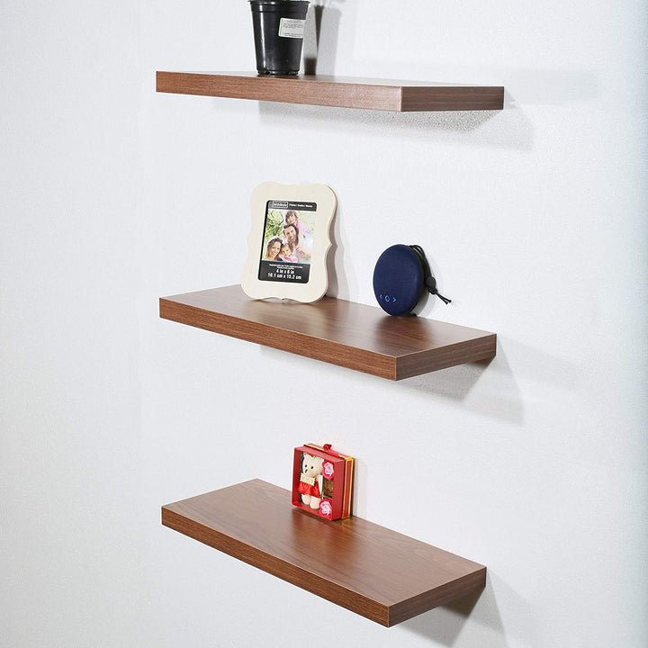 Set 3 Modern Contemporary Jd Walnut Floating Shelf 9 2523