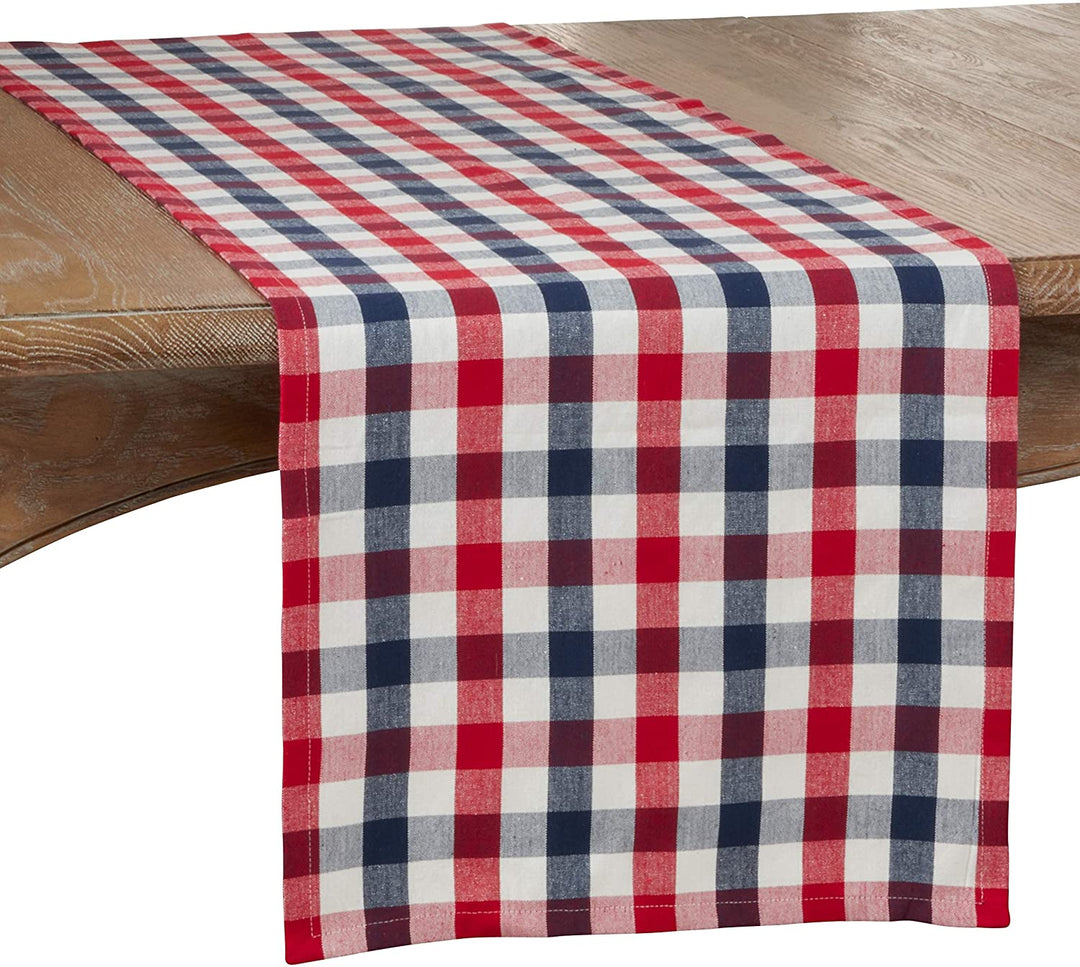 Gingham Check Cotton Table Runner Color