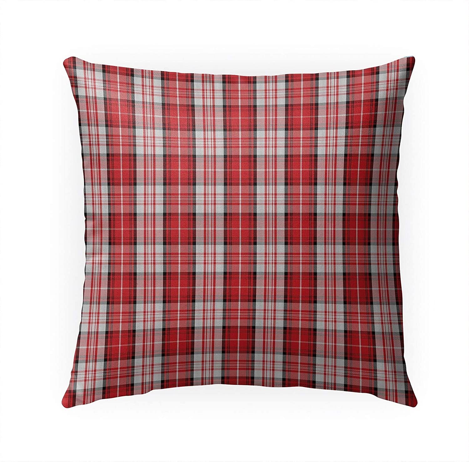 Mad Plaid Five Indoor|Outdoor Pillow by 18x18 Black Plaid Modern Contemporary Polyester Removable Cover