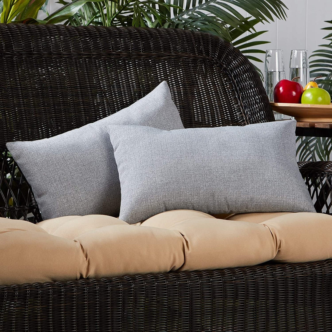 Gray 19 inch X 12 inch Outdoor Accent Pillow (Set 2) Grey