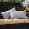 MISC Gray 19 inch X 12 inch Outdoor Accent Pillow (Set 2) Grey Solid Casual Transitional Polyester Fade Resistant Water - Diamond Home USA