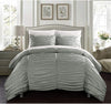 Comforter Set Contemporary Striped Design Twin Grey Ruched Modern Microfiber 2