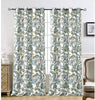 MISC Classic America Design/Look Floral Leaves Window Curtain Grommet 2 Panels 52'' Width X 84'' Length 52''Width 63''Length Teal Gray Green Medallion
