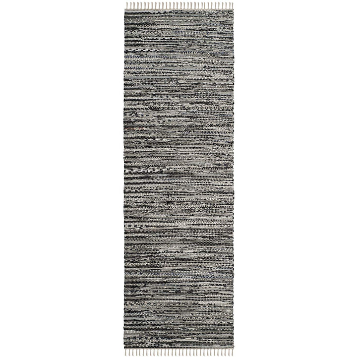 Rag Rug Runner Tassels White Black Grey Rags Weave Floor Mat Hallway Kitchen Entryway Trendy Bohemian Theme Indoor Carpet Vibrant Multicolor Flatweave