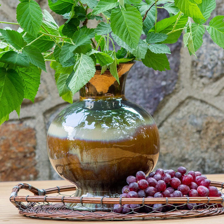 Globular Vase Color Rustic Stoneware