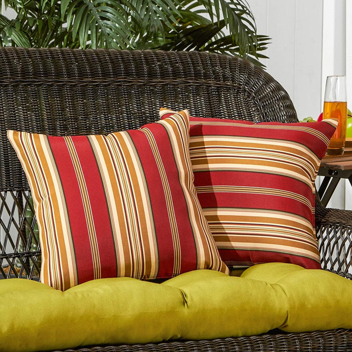 pe Outdoor 17 inch Accent Pillow (Set 2) Red Yellow