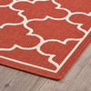 Indoor Geometric Area Rug 5'3 X 7'6 Red Modern Contemporary Polypropylene Contains Latex