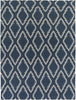 MISC Hand Woven Blue Wool Area Rug 8' X 11' Geometric Transitional Rectangle Latex Free Handmade