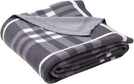 Unity Gingham Knit Throw Blanket Grey Solid Color Modern Contemporary Shabby Chic Victorian Cotton