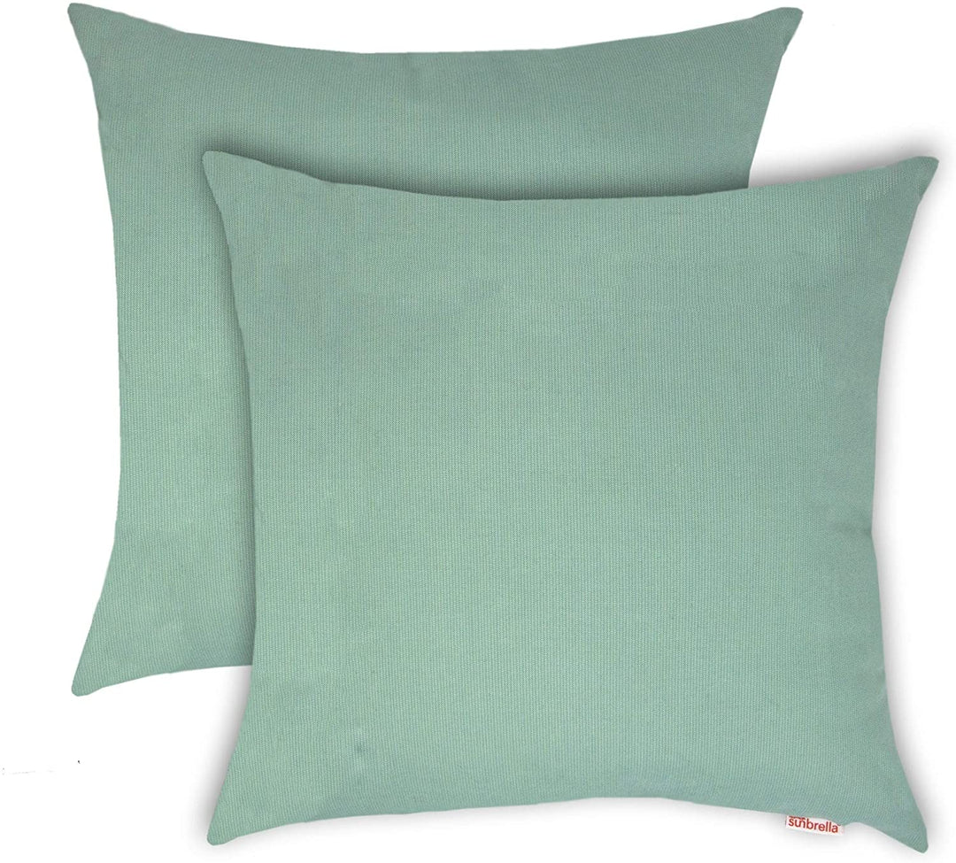 Mist 18 inch Outdoor/Indoor Pillow (Set 2) Green Solid Color