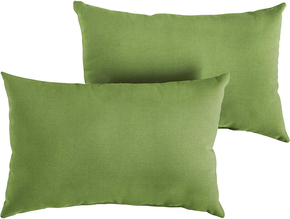 Indoor/Outdoor Pillow (Set 2) 13 X 20 Green Solid Transitional Synthetic Fade Resistant Set Uv - Diamond Home USA