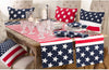 Star American Flag Design Dinner Napkins (Set 4) Blue Stripe Casual Novelty Patterned Square Cotton