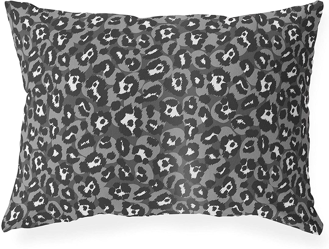 Leopard Grey Lumbar illow Grey Animal Modern Contemporary