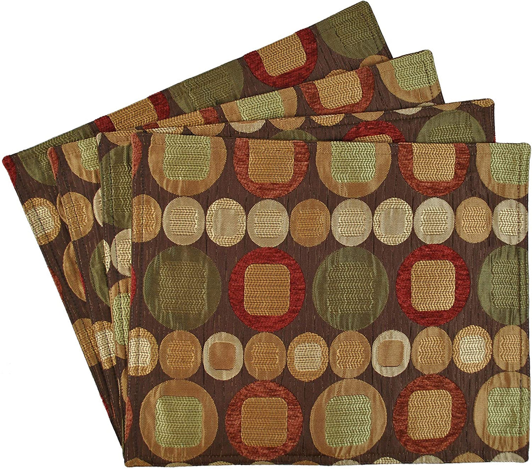 Metro Spice Placemat (Set 4) Brown Design Geometric Solid