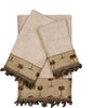 Unknown1 Taupe 3 Piece Decorative Embellished Towel Set Brown Animal Cotton