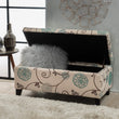 Contemporary Fabric Upholstered Storage Ottoman by Blue White Solid Casual Modern Pattern Rectangle Wood