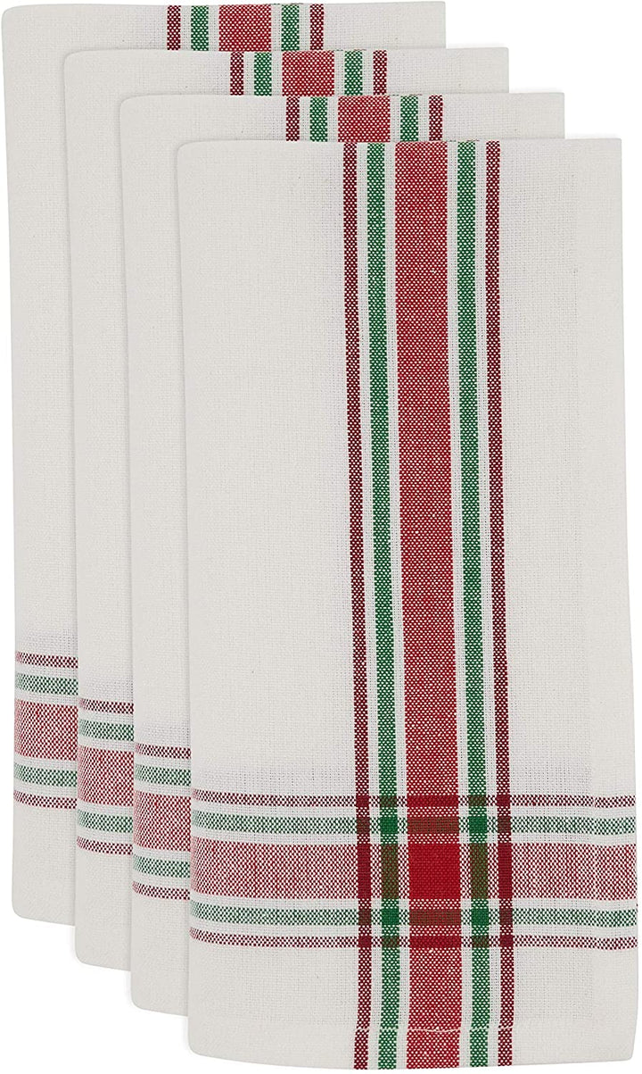 MISC Table Napkins Plaid Design (Set 4) Red Cotton