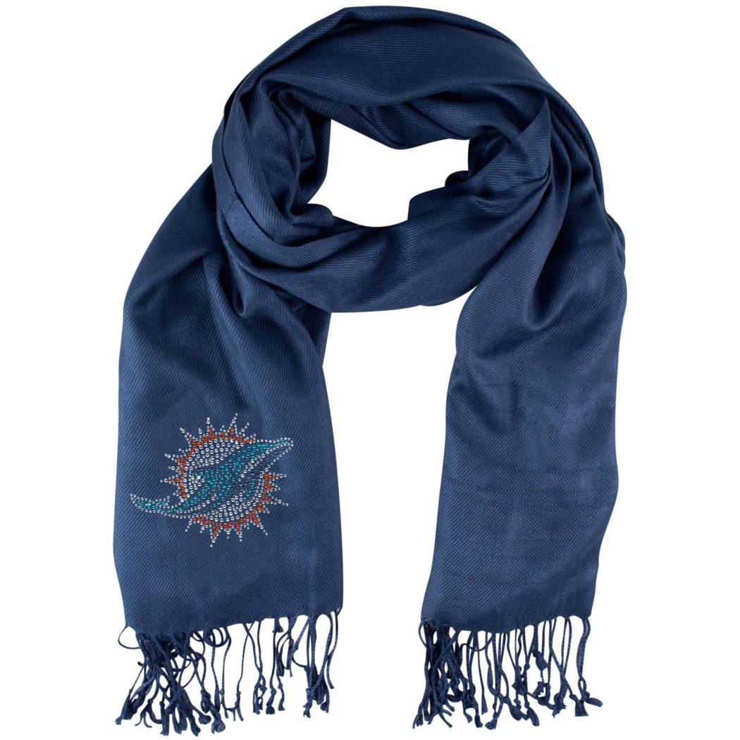 Nfl Dolphins Scarf 70 X 25 Inches Football Themed Woman Accessory Sports Patterned Team Logo Fan Merchandise Athletic Team Spirit Fan White Orange - Diamond Home USA