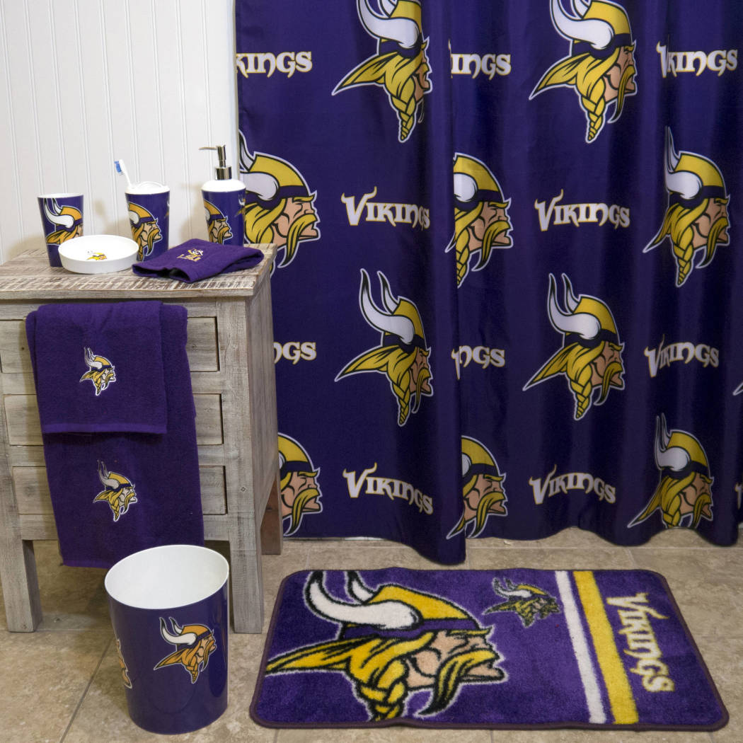 NFL Vikings Bath Towel 25 X 50 Inches Football Themed Applique Shower Towel Sports Patterned Team Logo Fan Merchandise Athletic Spirit Purple Gold - Diamond Home USA