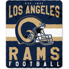 NFL Rams Throw Blanket 50 X 60 Inches Football Themed Bedding Sports Patterned Team Logo Fan Merchandise Athletic Team Spirit Fan Blue Gold Fleece