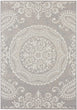 Light Grey Polypropylene Area Rug (7'10 X 10') 7'10" 10' Medallion Transitional Rectangle Synthetic Latex Free Stain Resistant