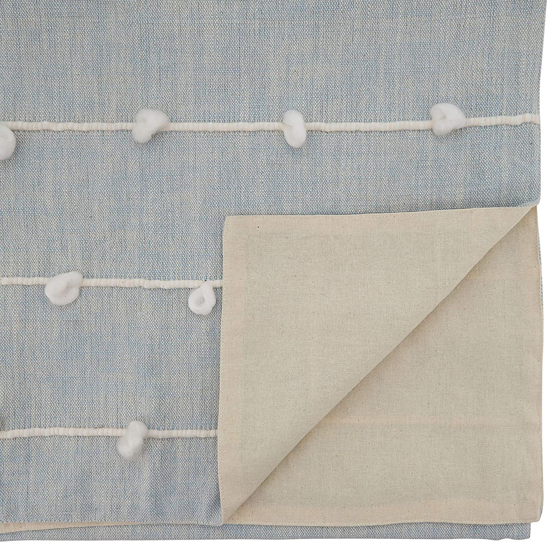 Table Runner Knotted Line Design Blue Cotton Blend - Diamond Home USA