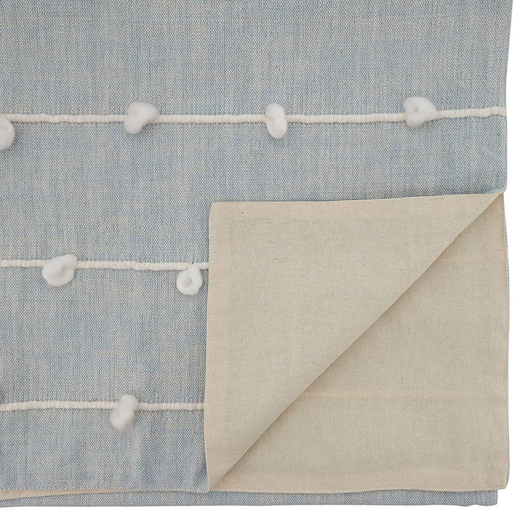 Table Runner Knotted Line Design Blue Cotton Blend - Diamond Home USA