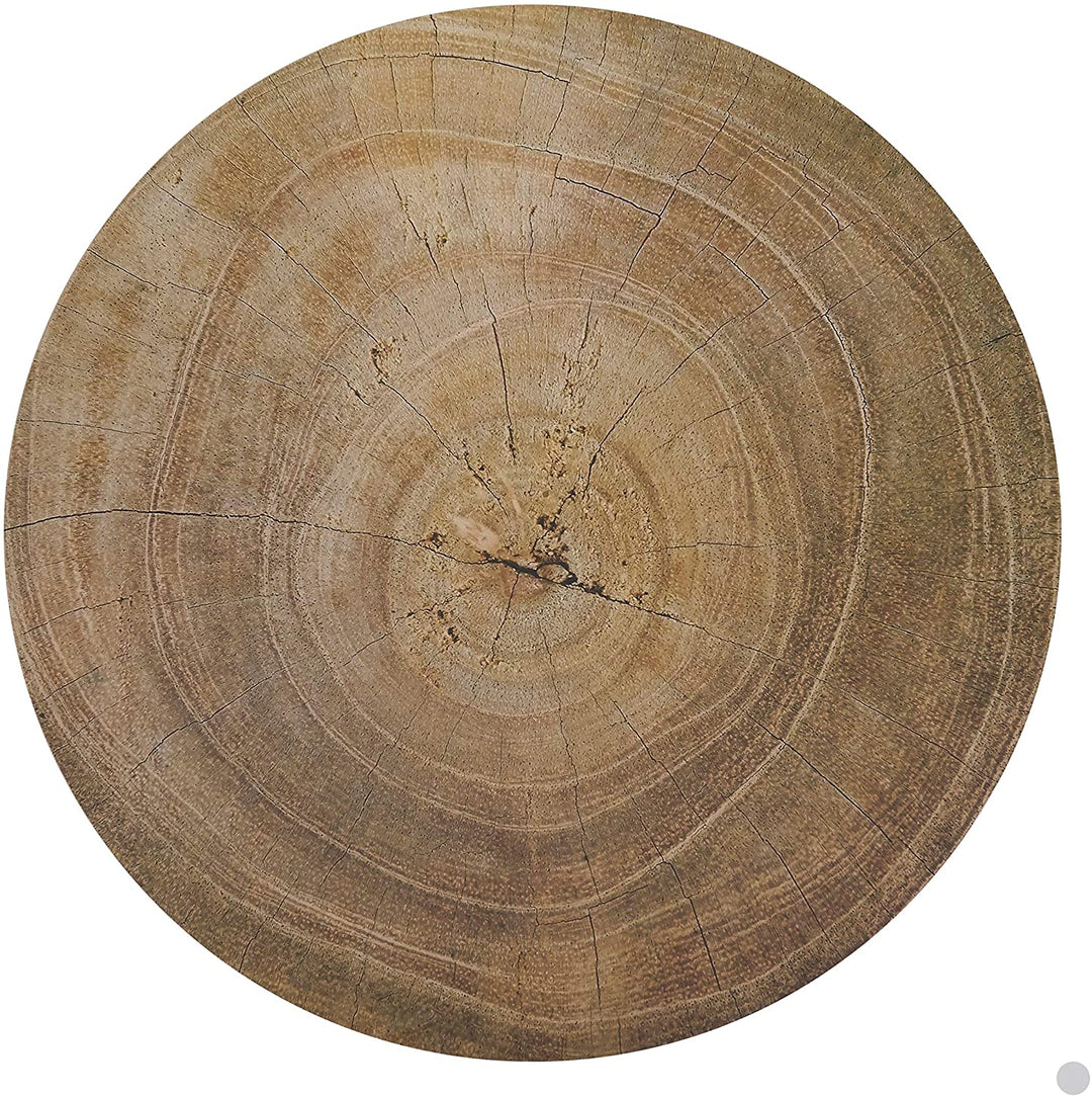 Wood Table Mats (Set 4) Tan Round Synthetic Fiber