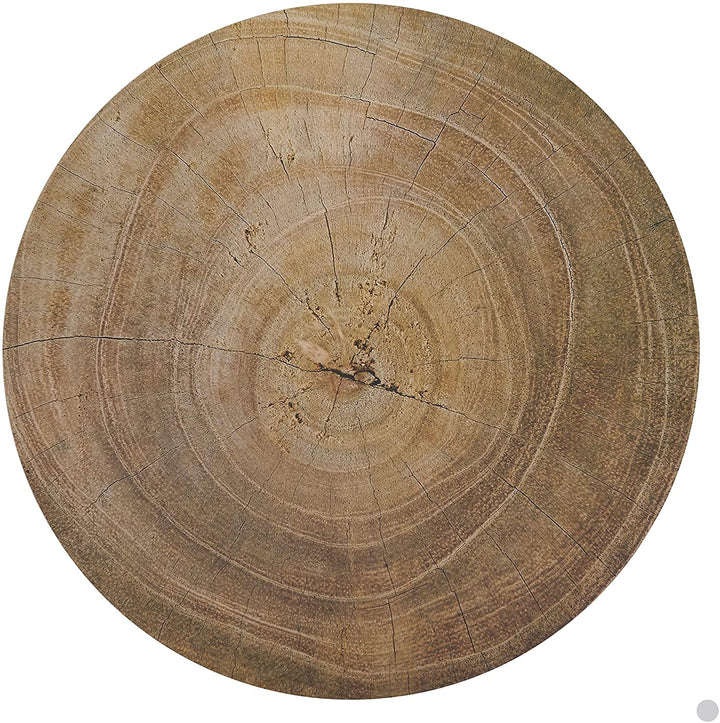 Wood Table Mats (Set 4) Tan Round Synthetic Fiber